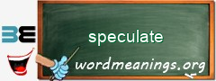 WordMeaning blackboard for speculate